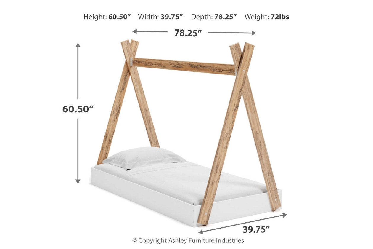 Piperton Two-tone Brown/White Twin Tent Complete Bed in Box - EB1221-121 - Bien Home Furniture & Electronics