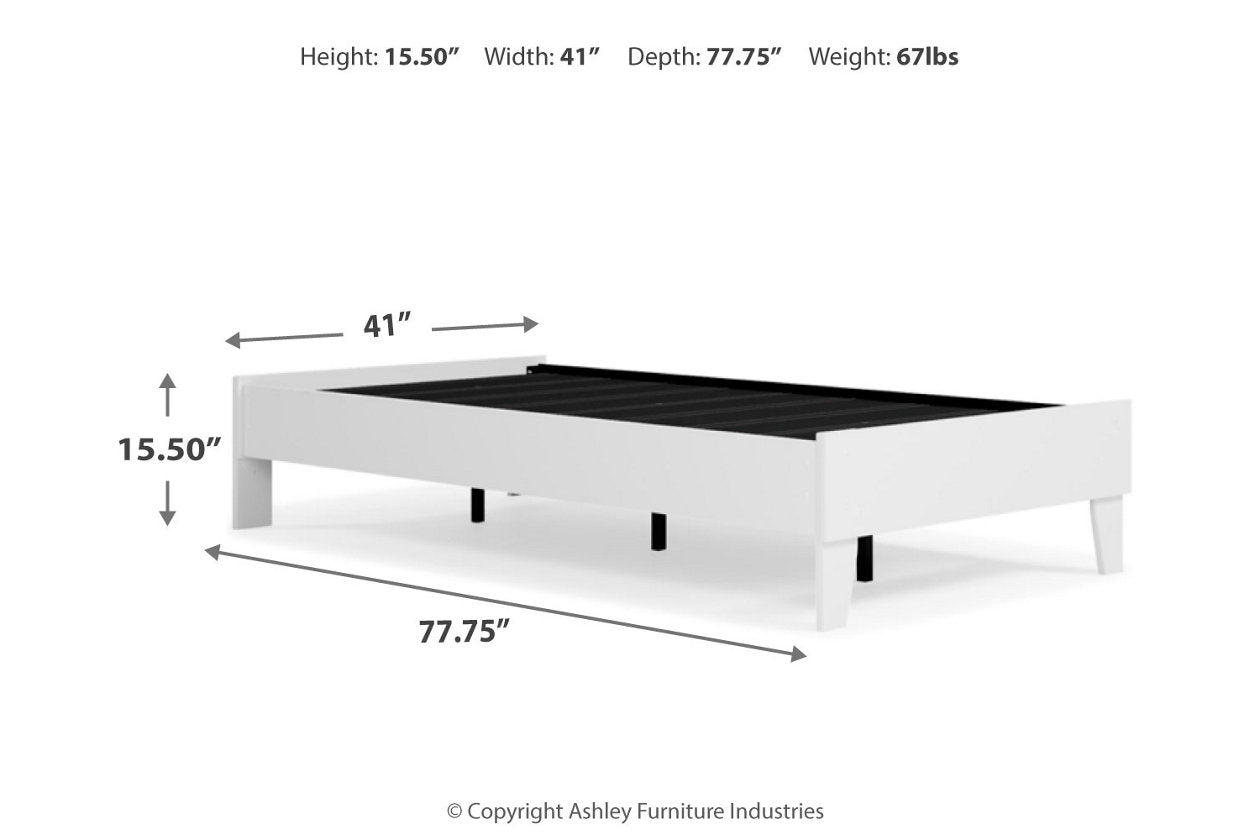 Piperton White Twin Platform Bed - EB1221-111 - Bien Home Furniture & Electronics
