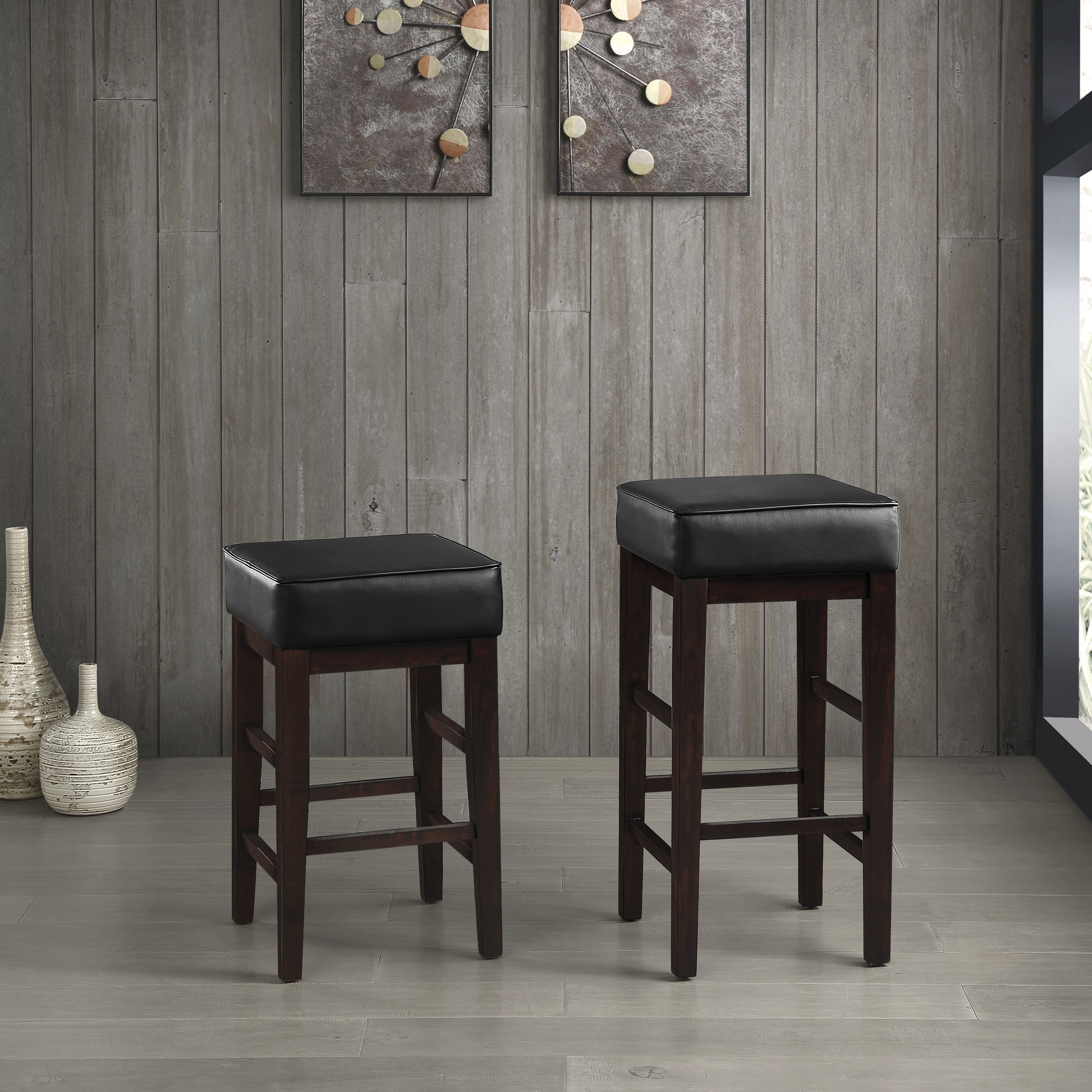 Pittsville Black/Espresso Pub Height Stool, Set of 2 - 5684BK-29 - Bien Home Furniture & Electronics