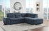 Platina Blue Sleeper Sectional with Storage Ottoman - 8277NBU* - Bien Home Furniture & Electronics