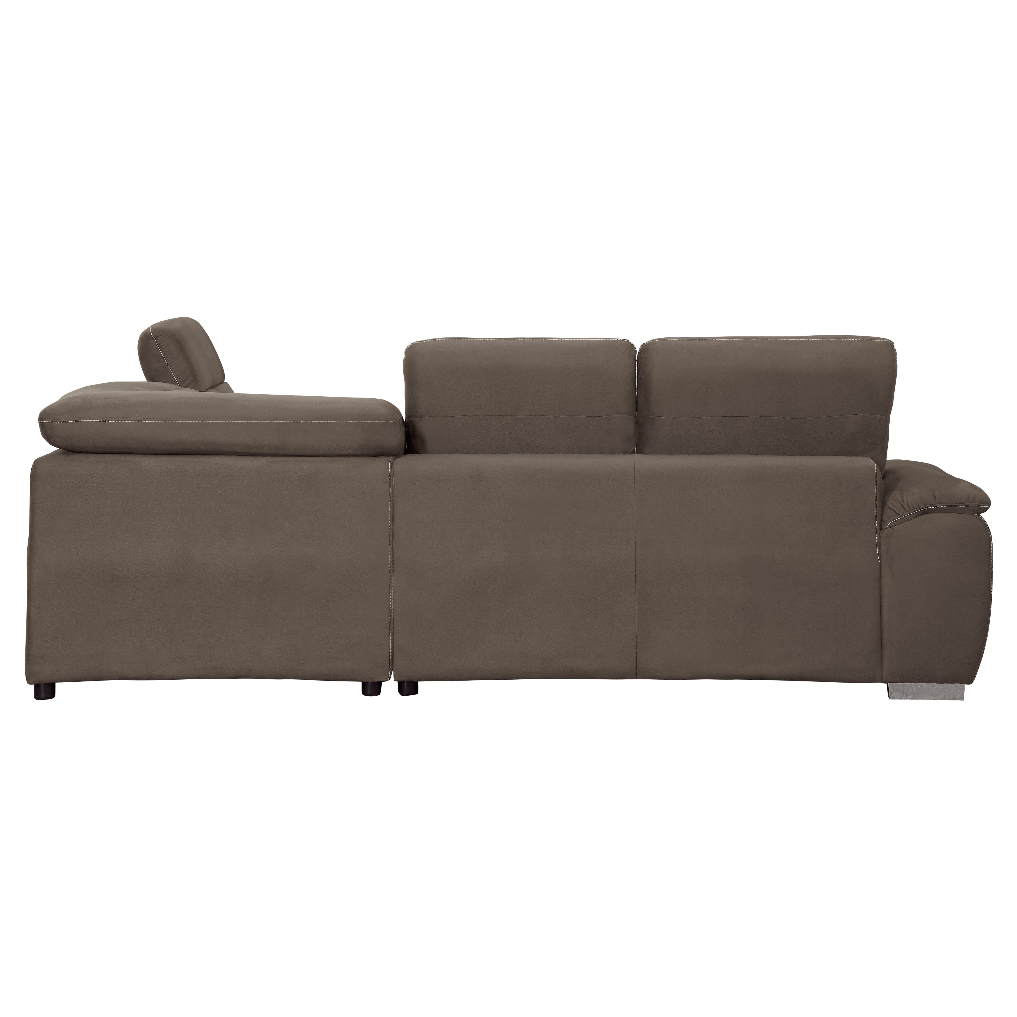 Platina Chocolate Sleeper Sectional with Storage Ottoman - 8277CH* - Bien Home Furniture &amp; Electronics