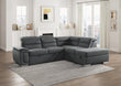 Platina Gray Sleeper Sectional with Storage Ottoman - 8277NGY* - Bien Home Furniture & Electronics