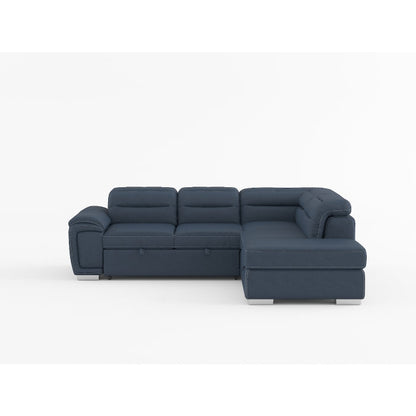 Platina Gray Sleeper Sectional with Storage Ottoman - 8277NGY* - Bien Home Furniture &amp; Electronics