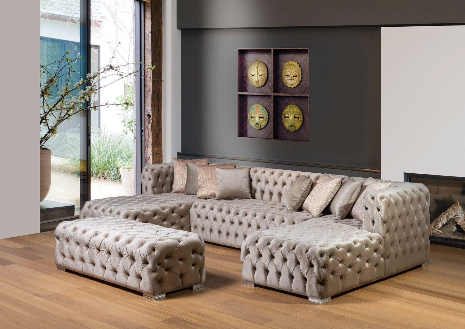 POLARIS - Polo Mink U Shape Sectional - POLOMINK-SEC - Bien Home Furniture &amp; Electronics
