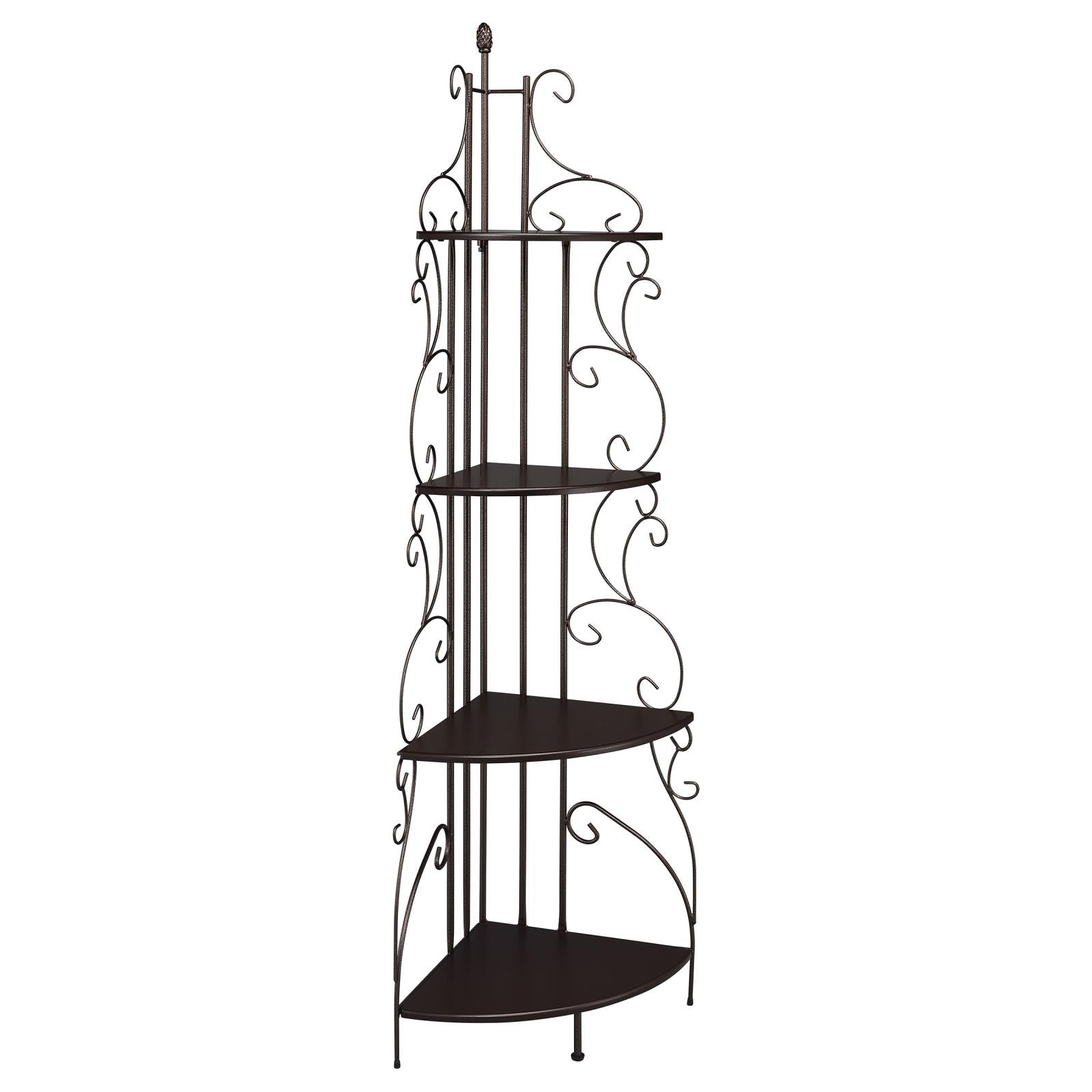Poppy Cappuccino/Copper 4-Shelf Corner Bookcase - 910038 - Bien Home Furniture & Electronics