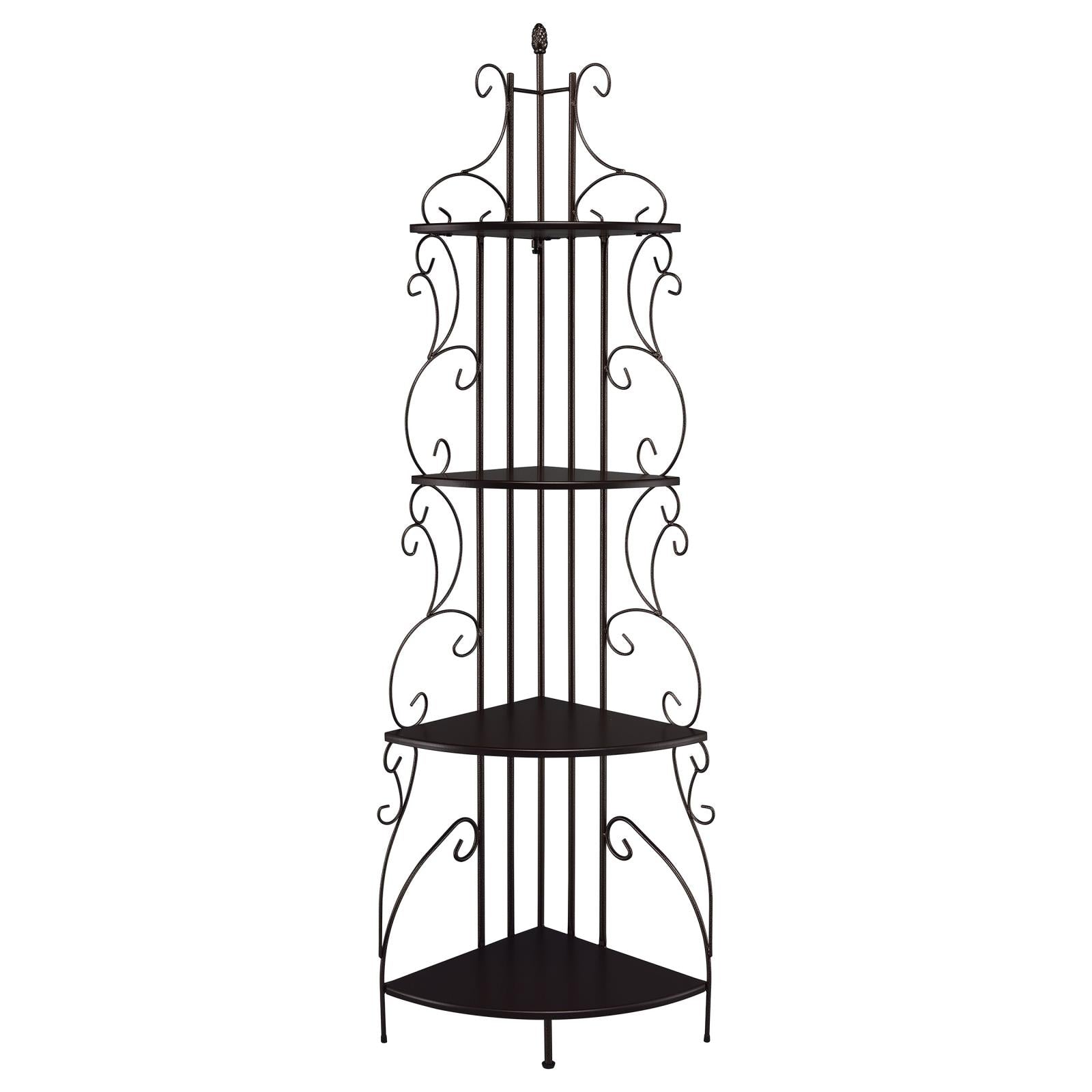 Poppy Cappuccino/Copper 4-Shelf Corner Bookcase - 910038 - Bien Home Furniture & Electronics