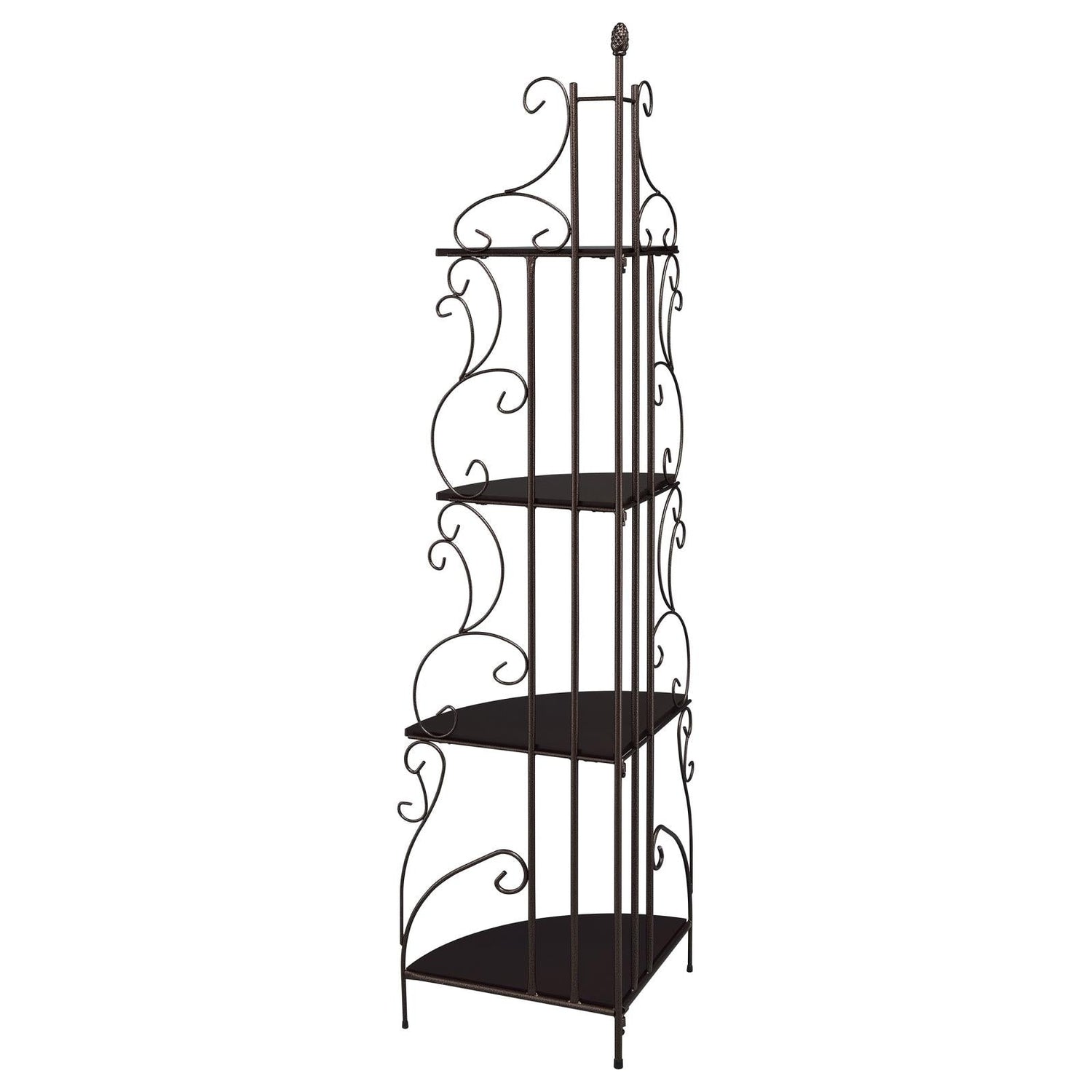 Poppy Cappuccino/Copper 4-Shelf Corner Bookcase - 910038 - Bien Home Furniture & Electronics