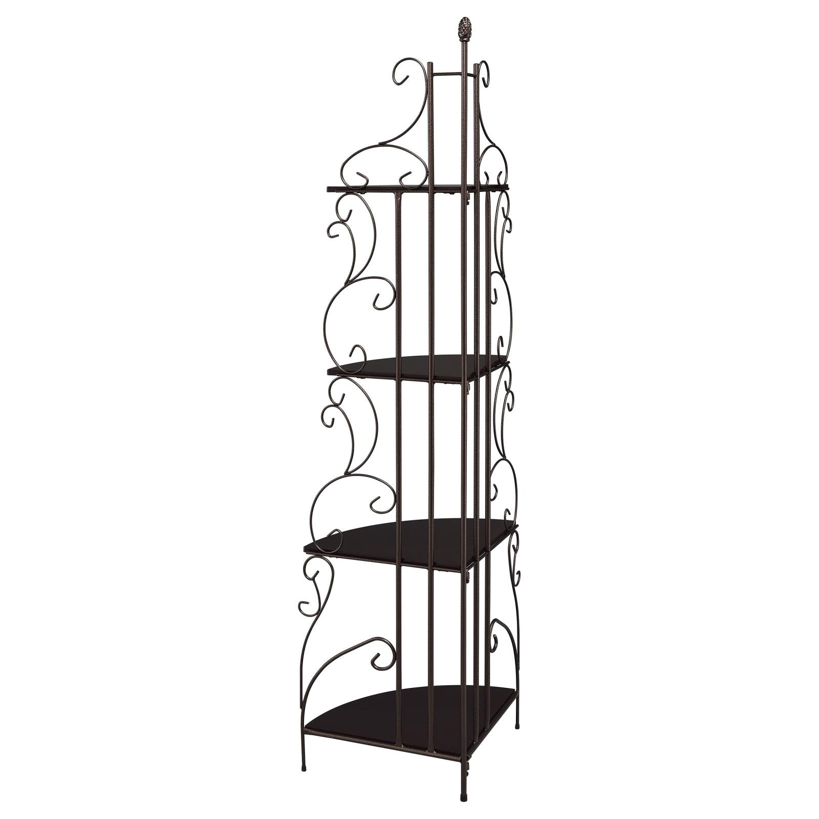 Poppy Cappuccino/Copper 4-Shelf Corner Bookcase - 910038 - Bien Home Furniture & Electronics