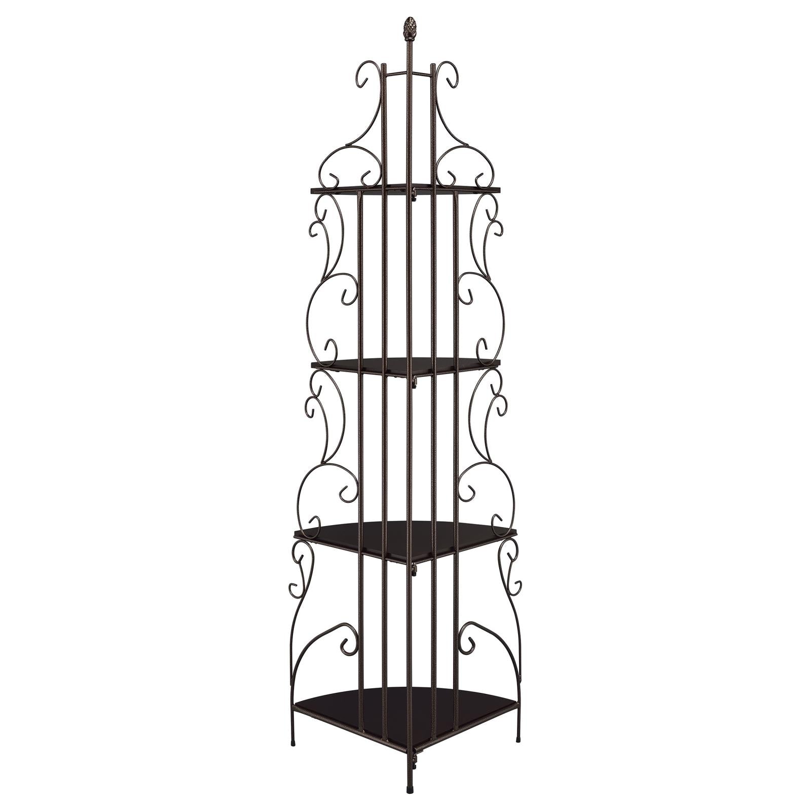 Poppy Cappuccino/Copper 4-Shelf Corner Bookcase - 910038 - Bien Home Furniture & Electronics