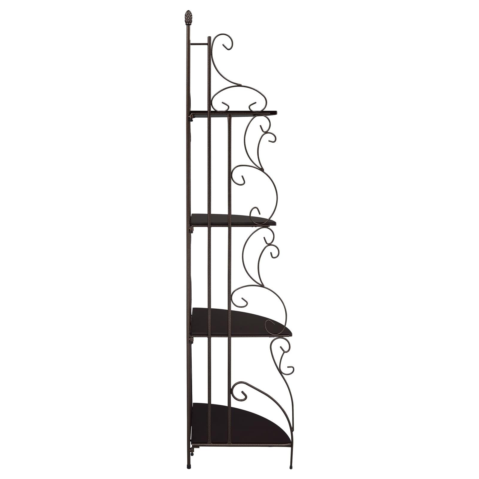 Poppy Cappuccino/Copper 4-Shelf Corner Bookcase - 910038 - Bien Home Furniture & Electronics
