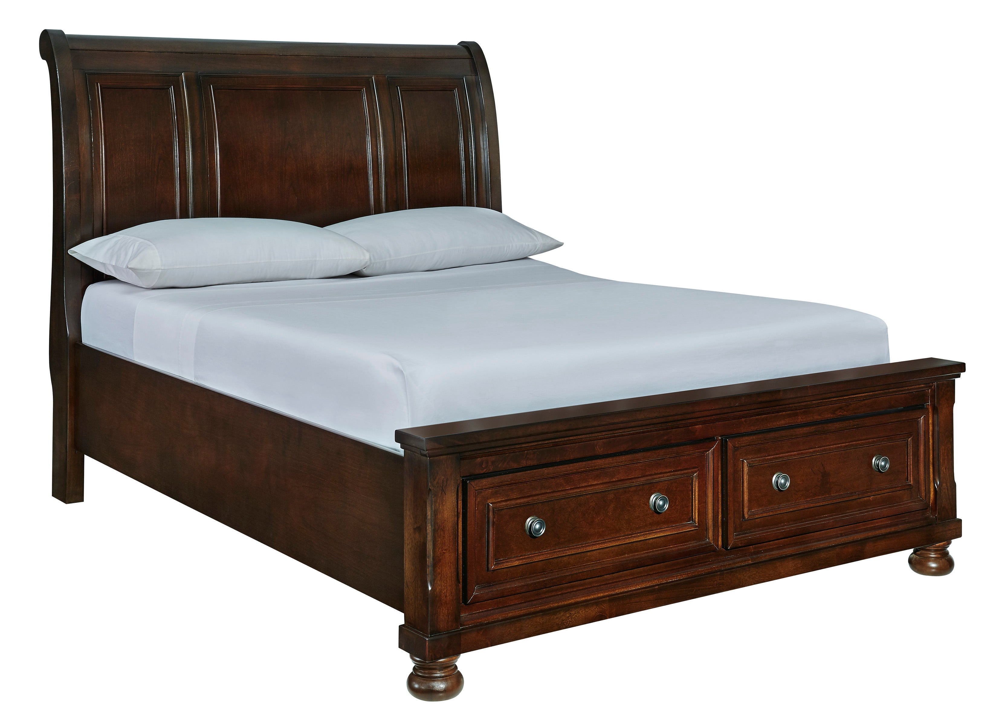Porter Rustic Brown Footboard Storage Sleigh Platform Bedroom Set - SET | B697-76 | B697-78 | B697-99 | B697-31 | B697-92 - Bien Home Furniture & Electronics