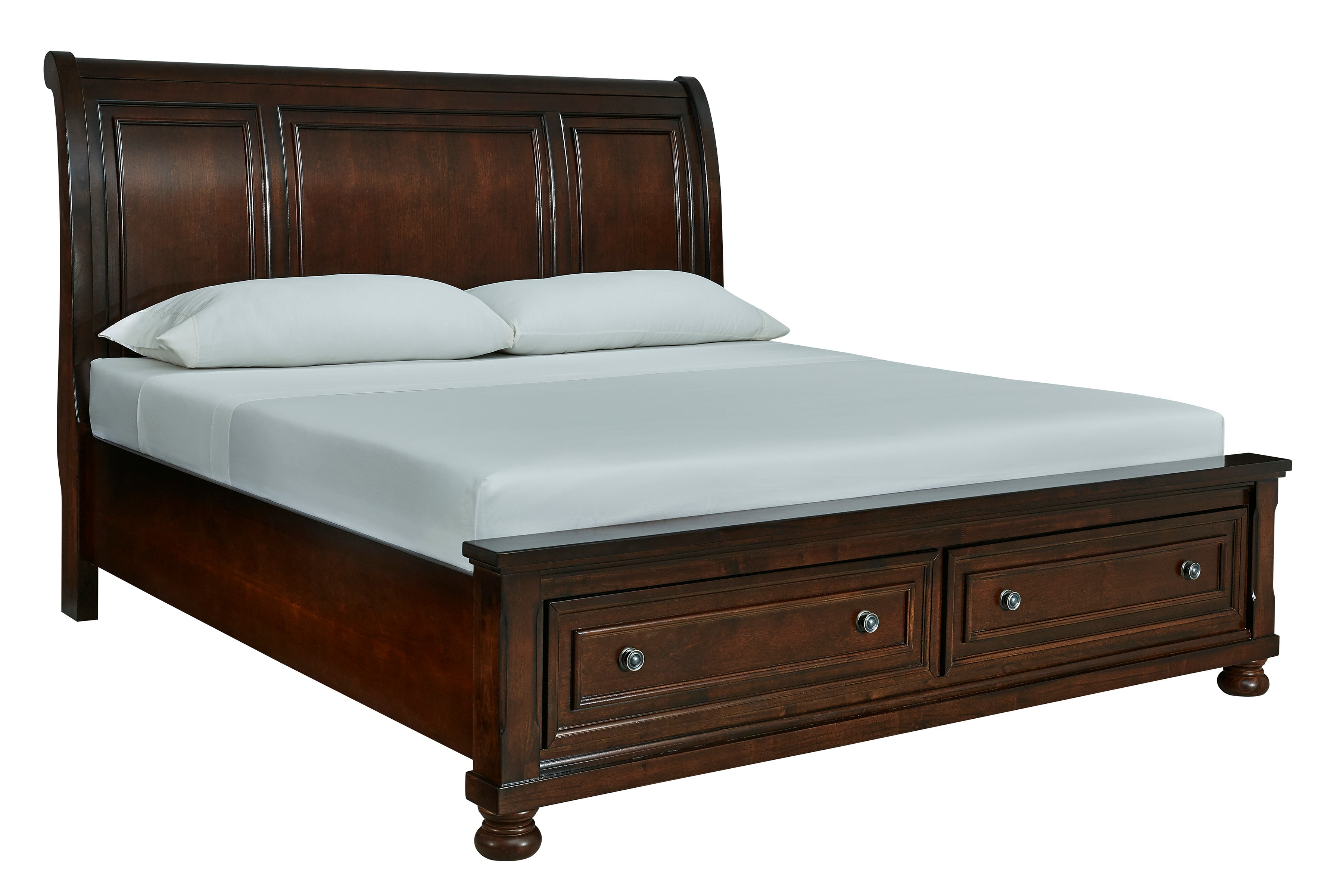 Porter Rustic Brown Footboard Storage Sleigh Platform Bedroom Set - SET | B697-76 | B697-78 | B697-99 | B697-31 | B697-92 - Bien Home Furniture & Electronics