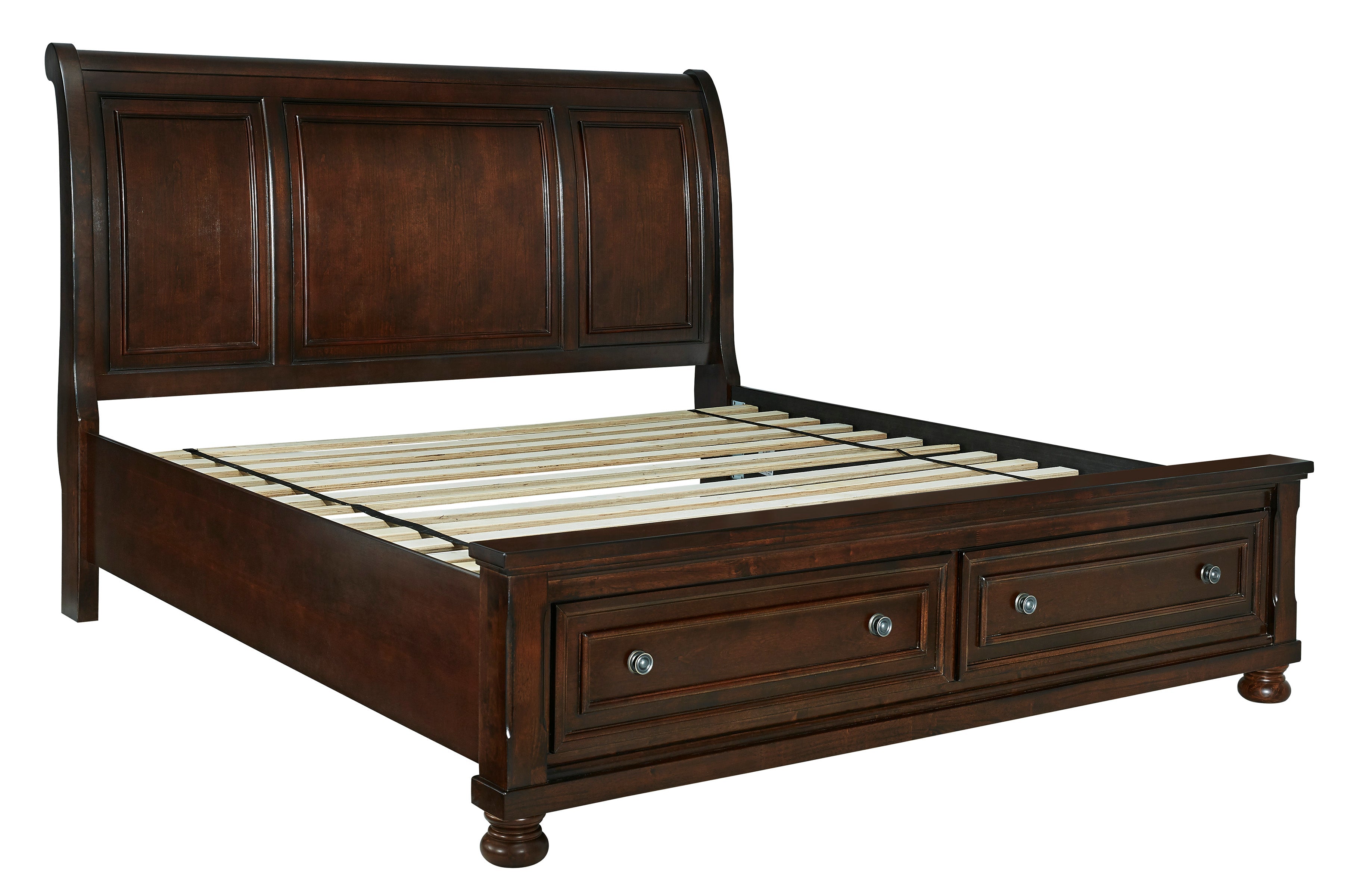 Porter Rustic Brown Footboard Storage Sleigh Platform Bedroom Set - SET | B697-76 | B697-78 | B697-99 | B697-31 | B697-92 - Bien Home Furniture & Electronics