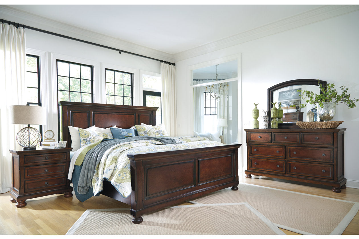 Porter Rustic Brown King Panel Bed - SET | B697-56 | B697-58 | B697-97 - Bien Home Furniture & Electronics