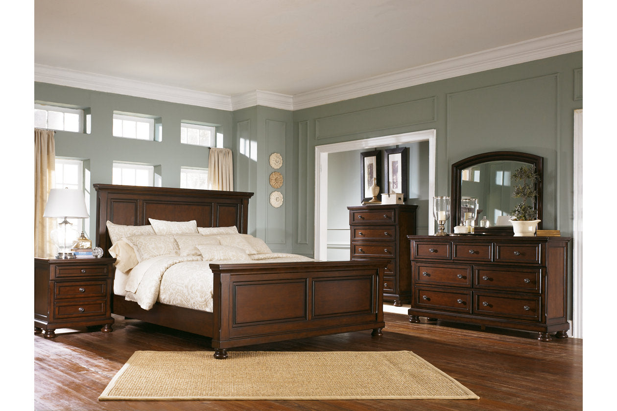 Porter Rustic Brown Queen Panel Bed - SET | B697-54 | B697-57 | B697-96 - Bien Home Furniture & Electronics