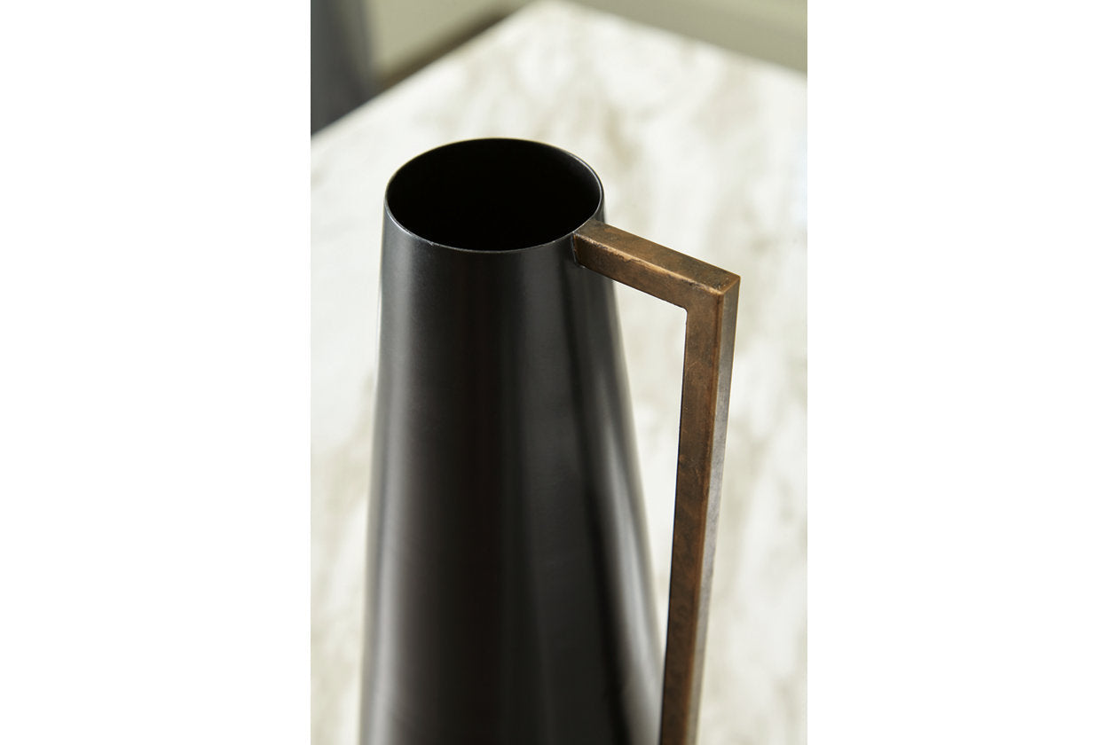 Pouderbell Black/Gold Finish Vase - A2000554 - Bien Home Furniture &amp; Electronics