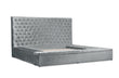 Prague Gray Velvet King Upholstered Storage Platform Bed - SET | SH250GRYK-1 | SH250GRYK-2 | SH250GRYK-3EK - Bien Home Furniture & Electronics