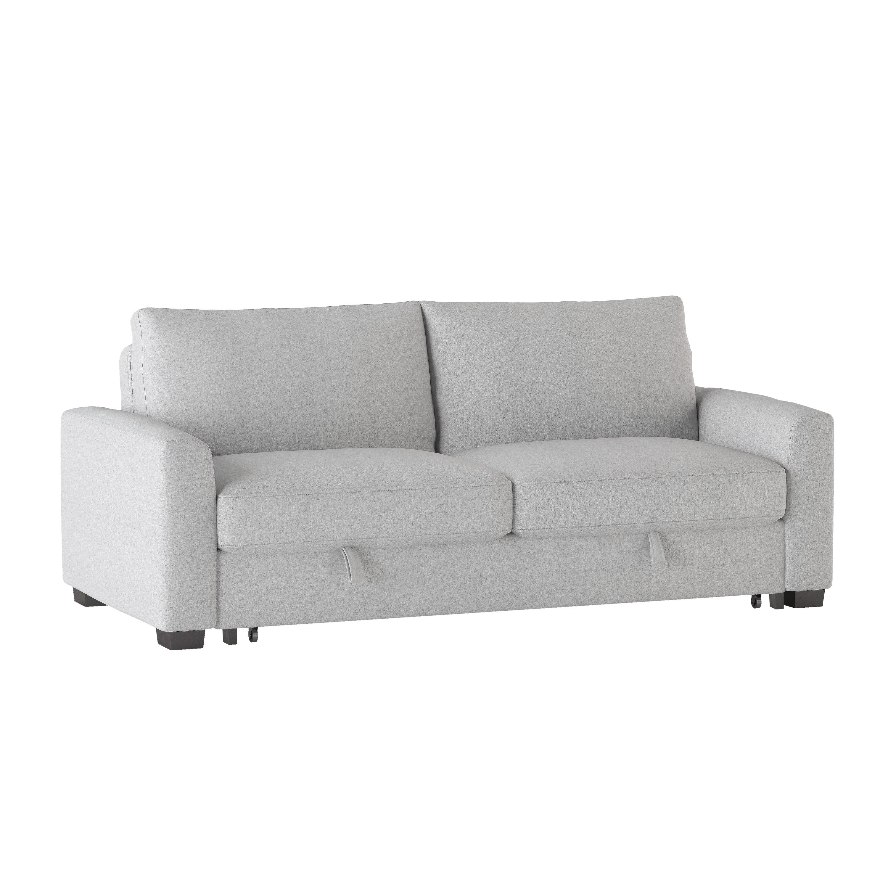 Price Gray Convertible Studio Sofa with Pull-out Bed - 9525RF-3CL - Bien Home Furniture & Electronics