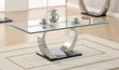 Pruitt Clear/Satin Glass Top Coffee Table - 701238 - Bien Home Furniture & Electronics