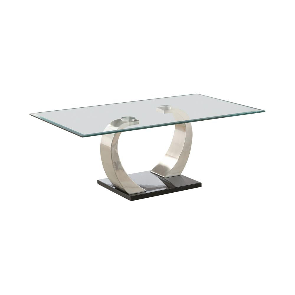 Pruitt Clear/Satin Glass Top Coffee Table - 701238 - Bien Home Furniture & Electronics