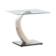 Pruitt Glass Top End Table Clear/Satin - 701237 - Bien Home Furniture & Electronics