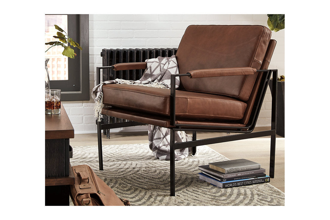 Puckman Brown/Silver Finish Accent Chair - A3000193 - Bien Home Furniture &amp; Electronics