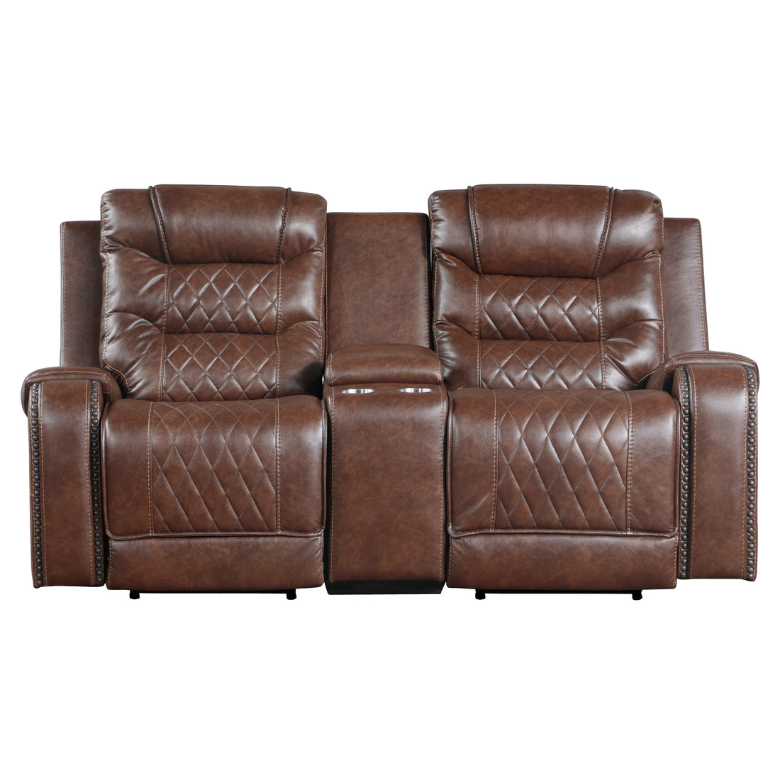 Putnam Brown Power Double Reclining Loveseat - 9405BR-2PW - Bien Home Furniture &amp; Electronics