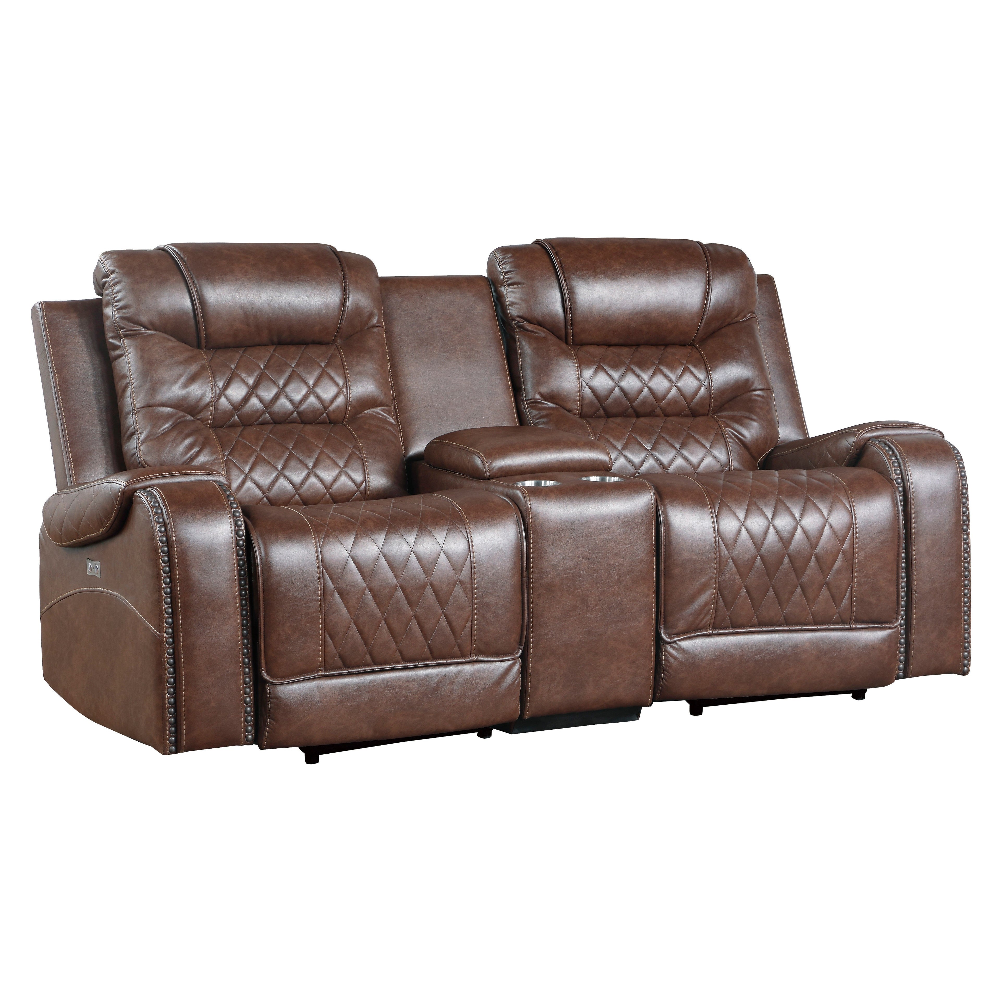 Putnam Brown Power Double Reclining Loveseat - 9405BR-2PW - Bien Home Furniture & Electronics