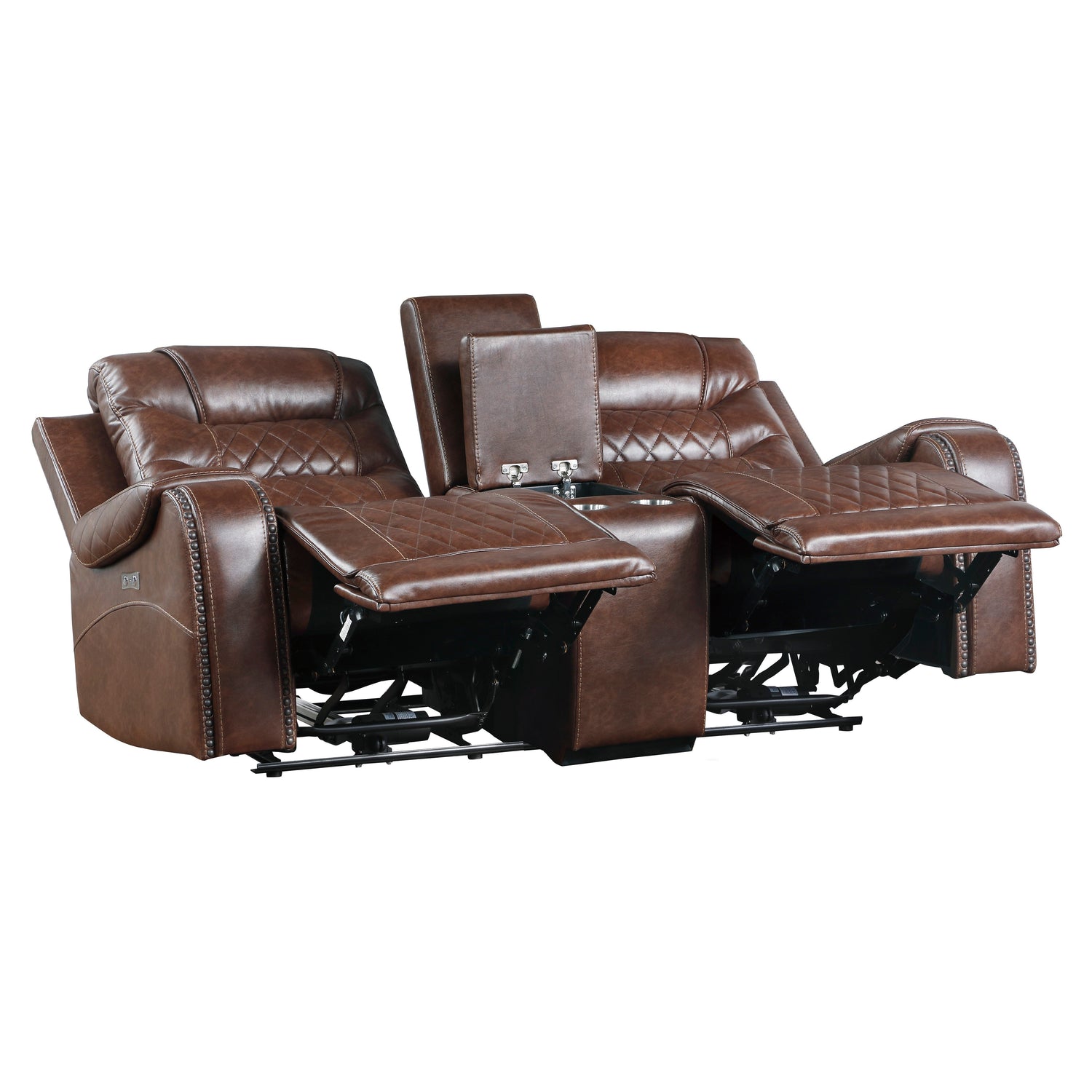 Putnam Brown Power Double Reclining Loveseat - 9405BR-2PW - Bien Home Furniture & Electronics