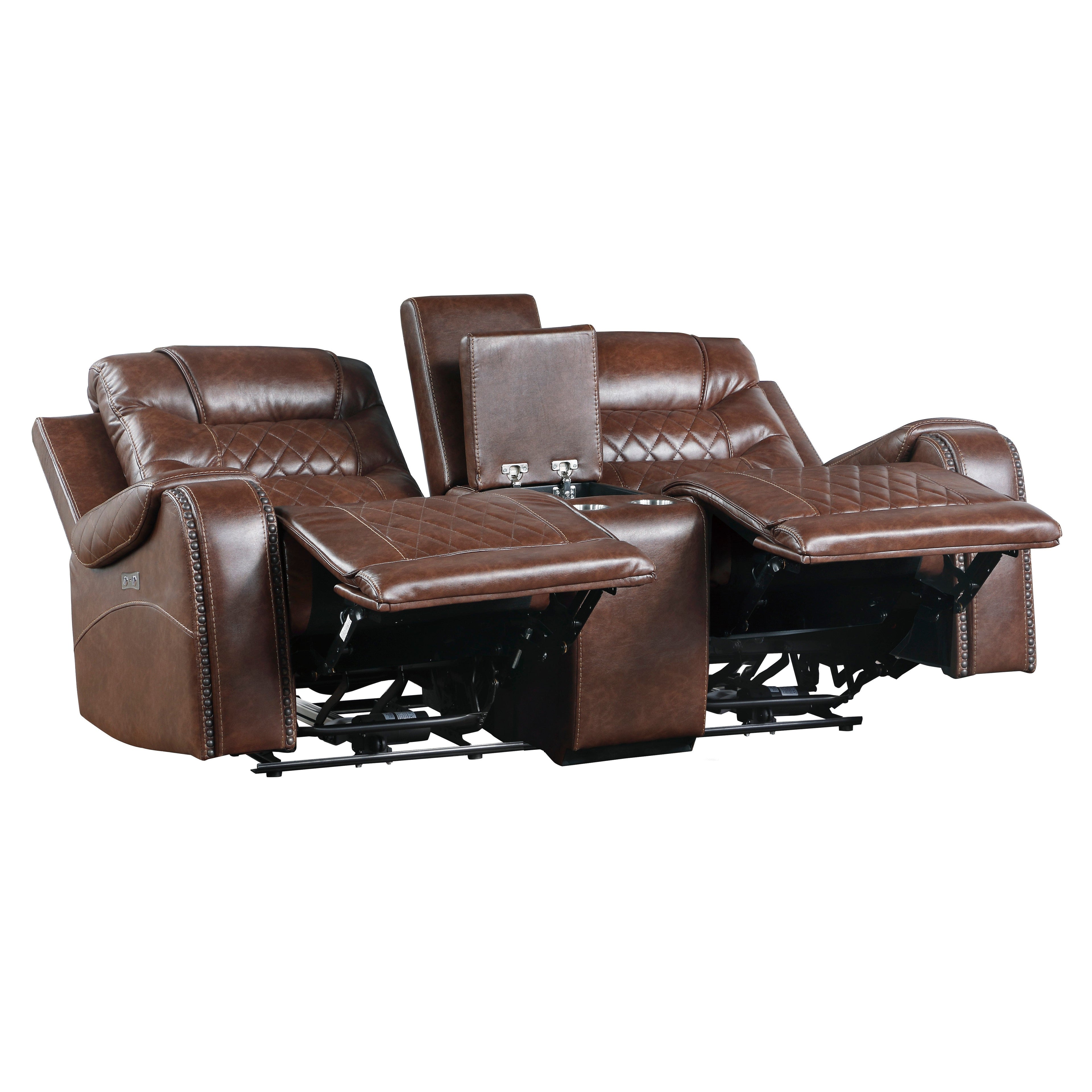 Putnam Brown Power Double Reclining Loveseat - 9405BR-2PW - Bien Home Furniture & Electronics