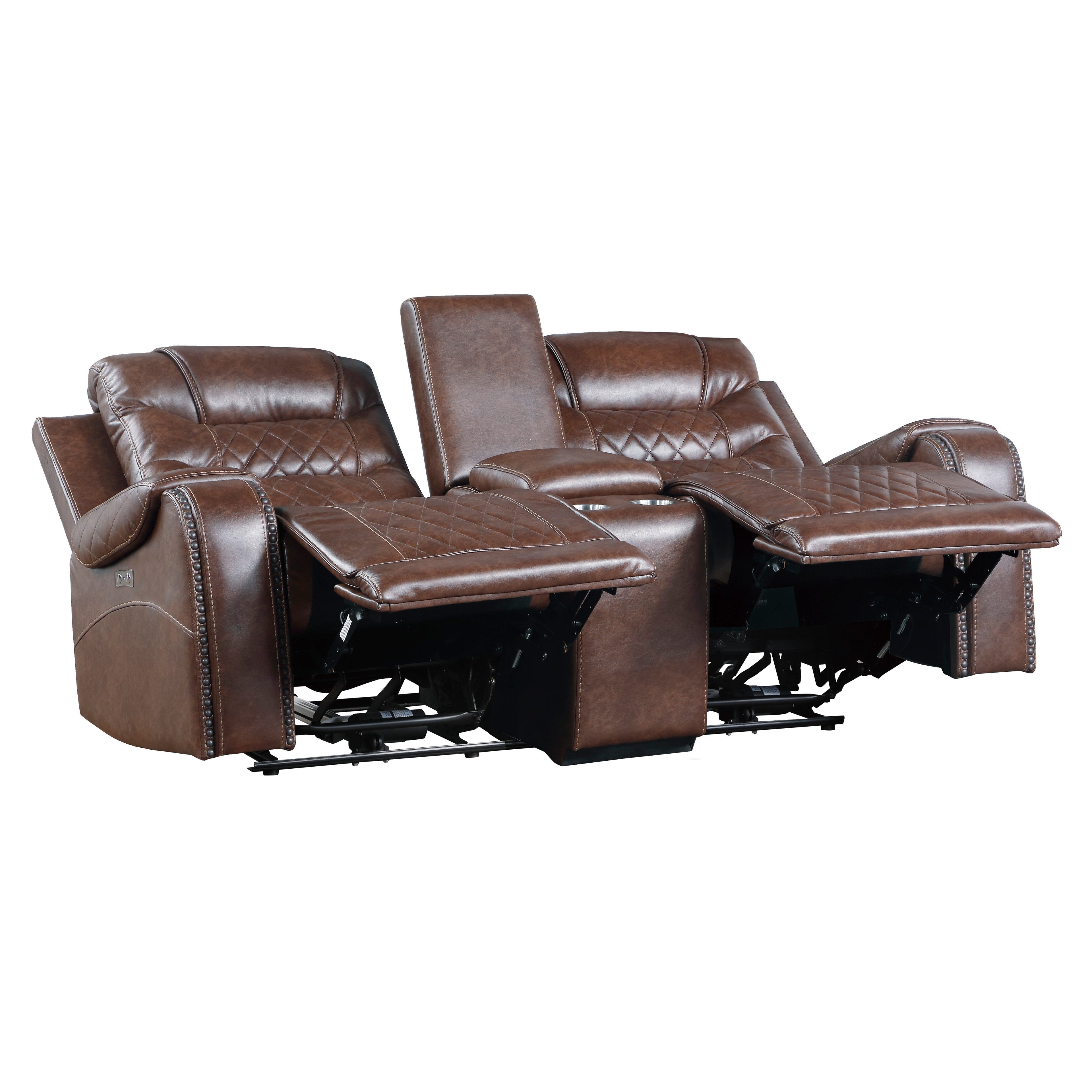 Putnam Brown Power Double Reclining Loveseat - 9405BR-2PW - Bien Home Furniture & Electronics