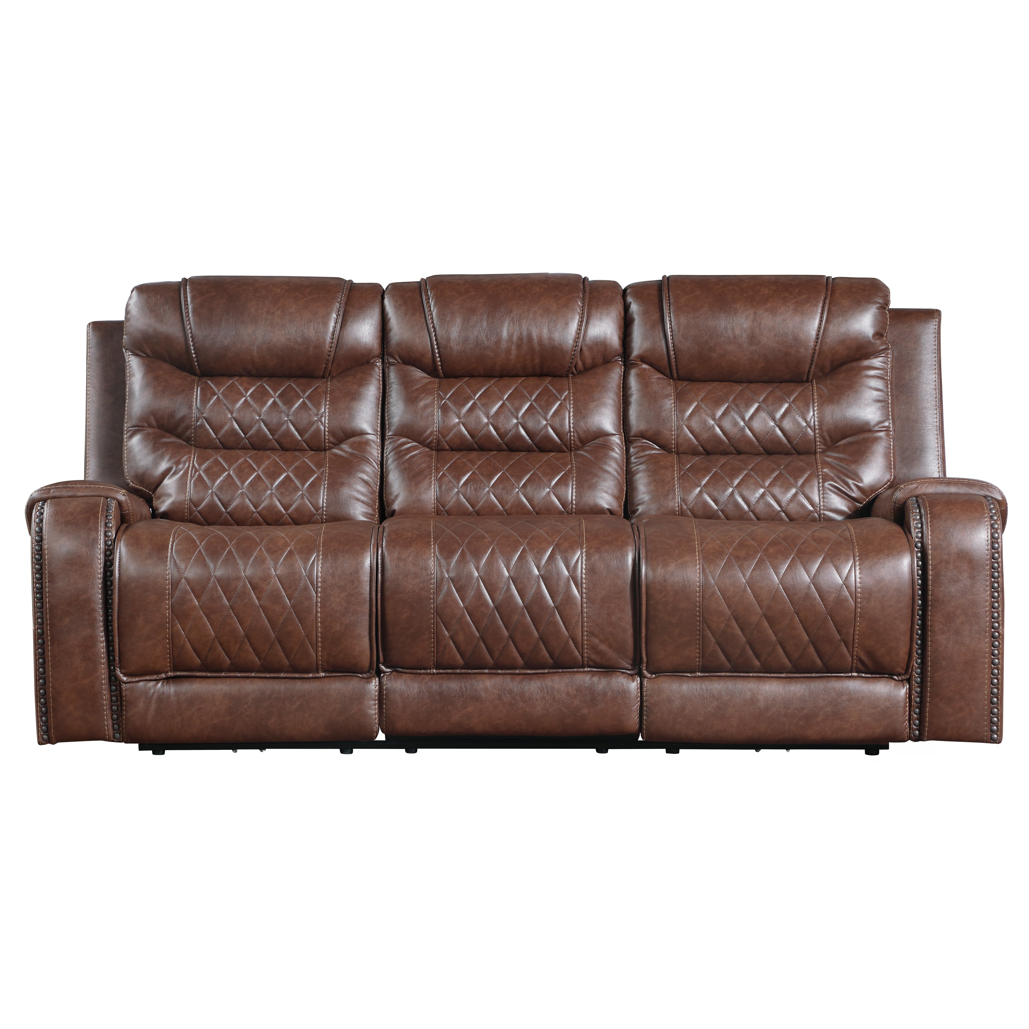 Putnam Brown Power Double Reclining Sofa - 9405BR-3PW - Bien Home Furniture & Electronics