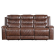 Putnam Brown Power Double Reclining Sofa - 9405BR-3PW - Bien Home Furniture & Electronics