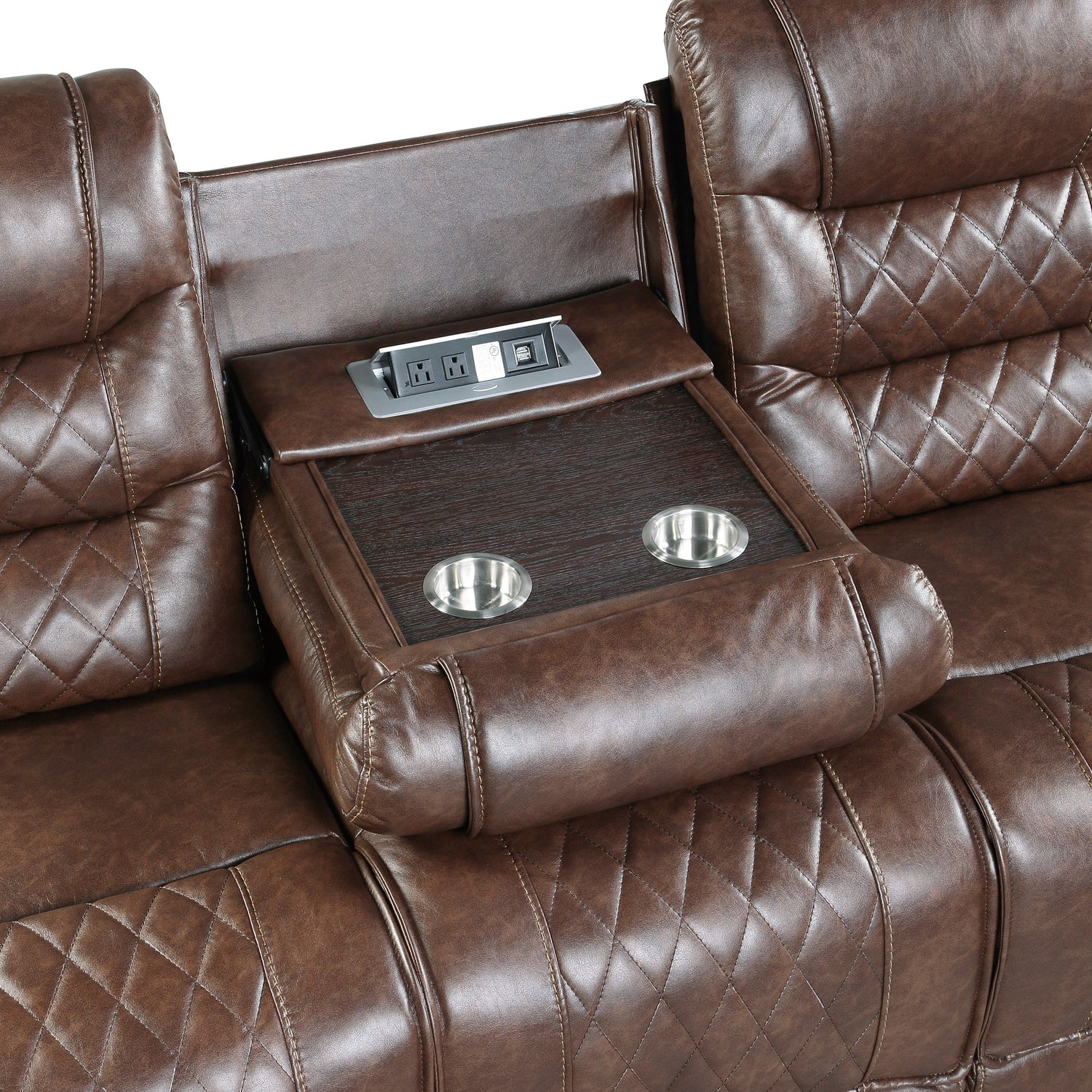 Putnam Brown Power Double Reclining Sofa - 9405BR-3PW - Bien Home Furniture & Electronics