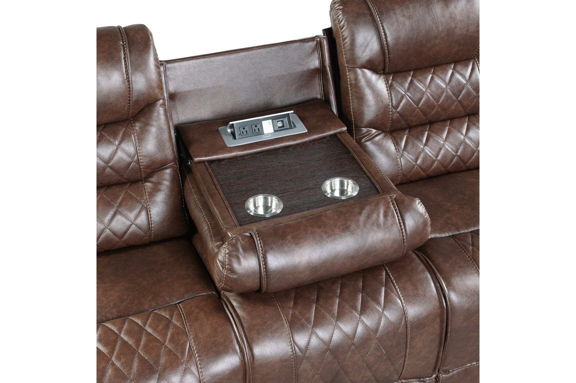 Putnam Brown Reclining Living Room Set - SET | 9405BR-1 | 9405BR-2 | 9405BR-3 - Bien Home Furniture & Electronics