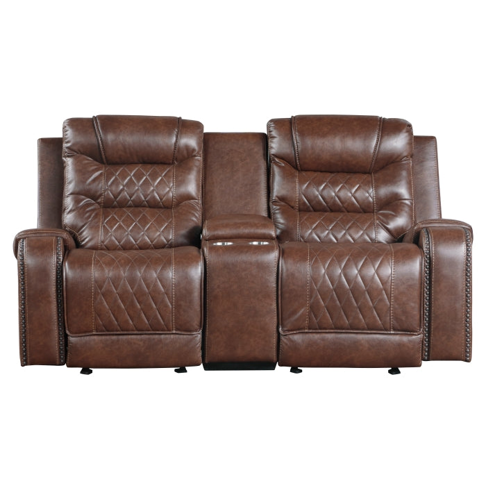 Putnam Brown Reclining Living Room Set - SET | 9405BR-1 | 9405BR-2 | 9405BR-3 - Bien Home Furniture & Electronics