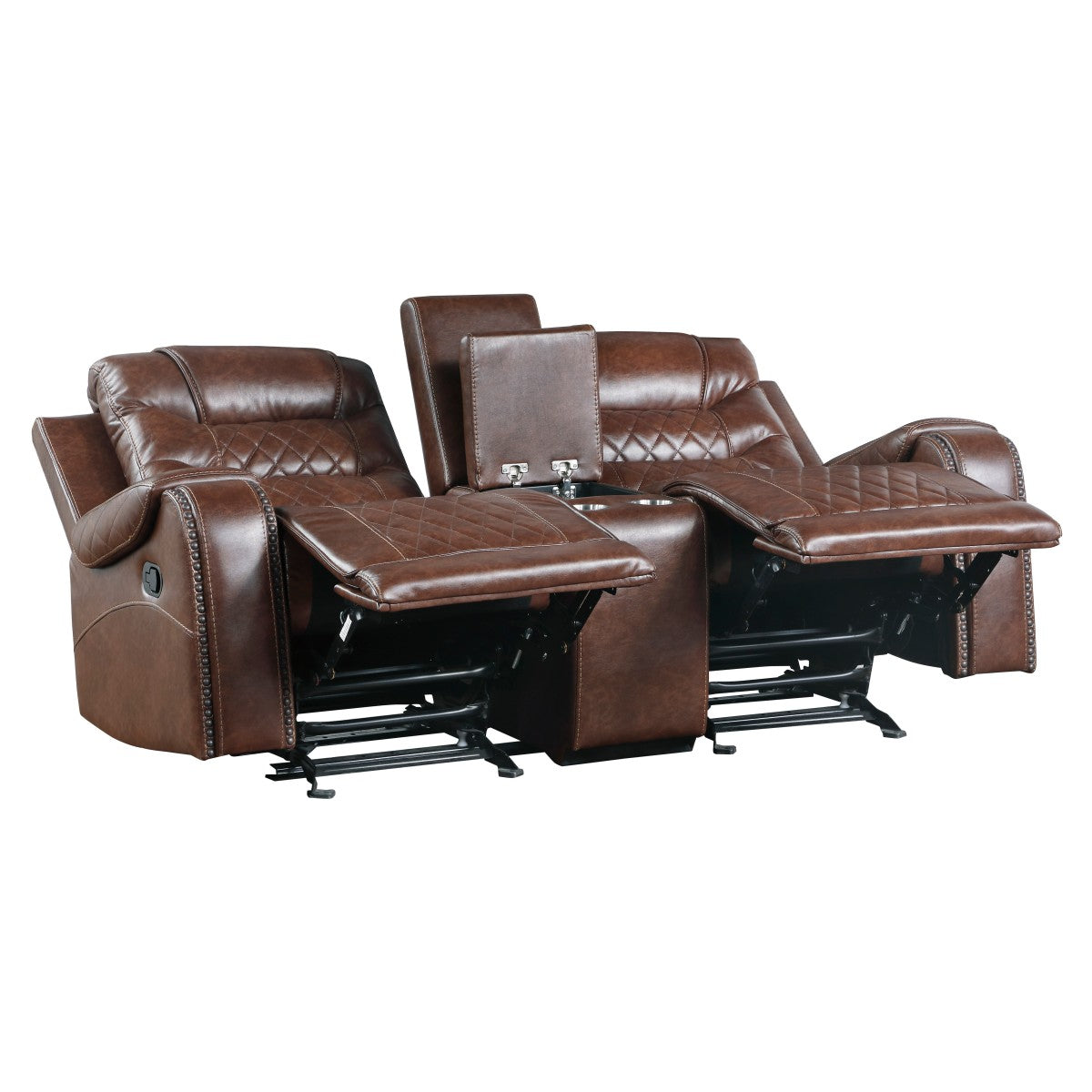 Putnam Brown Reclining Living Room Set - SET | 9405BR-1 | 9405BR-2 | 9405BR-3 - Bien Home Furniture & Electronics