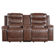 Putnam Brown Reclining Loveseat With Console - 9405BR-2 - Bien Home Furniture & Electronics