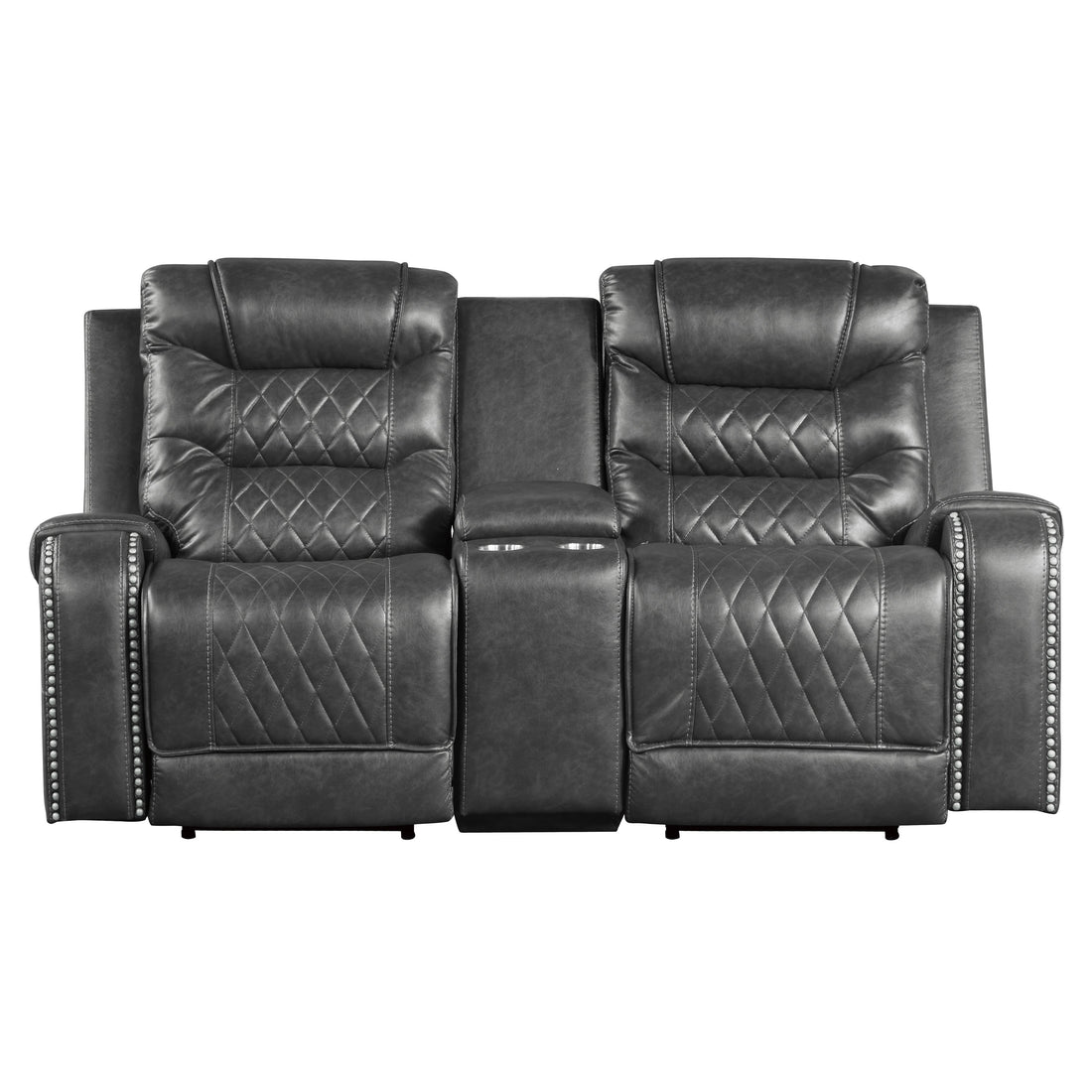 Putnam Gray Power Double Reclining Loveseat - 9405GY-2PW - Bien Home Furniture &amp; Electronics