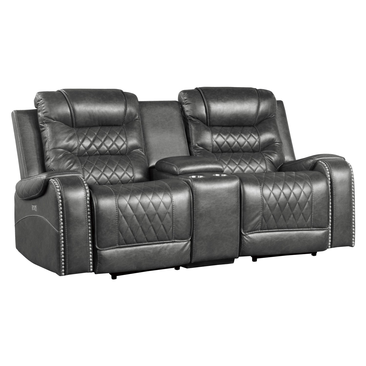 Putnam Gray Power Double Reclining Loveseat - 9405GY-2PW - Bien Home Furniture & Electronics