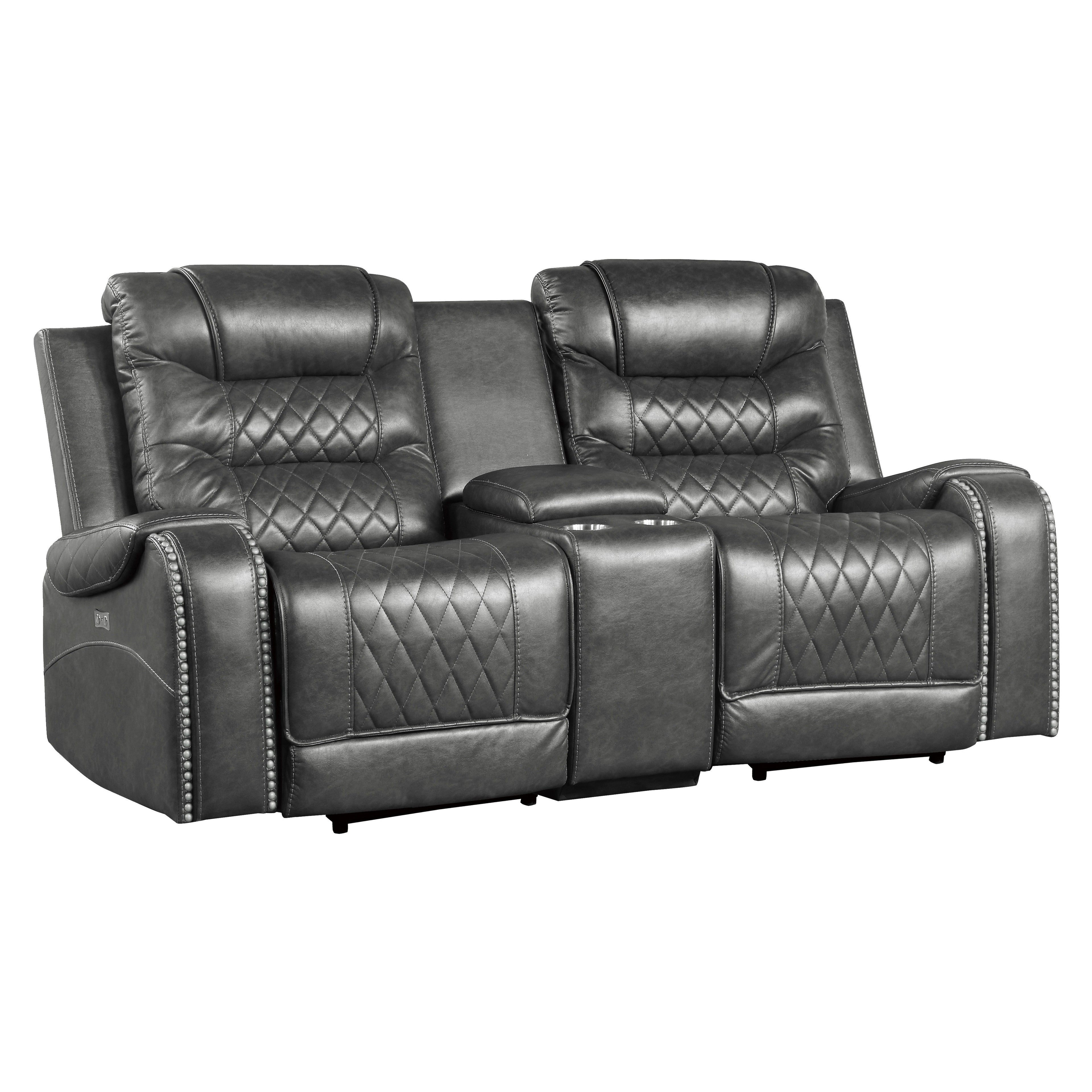 Putnam Gray Power Double Reclining Loveseat - 9405GY-2PW - Bien Home Furniture & Electronics