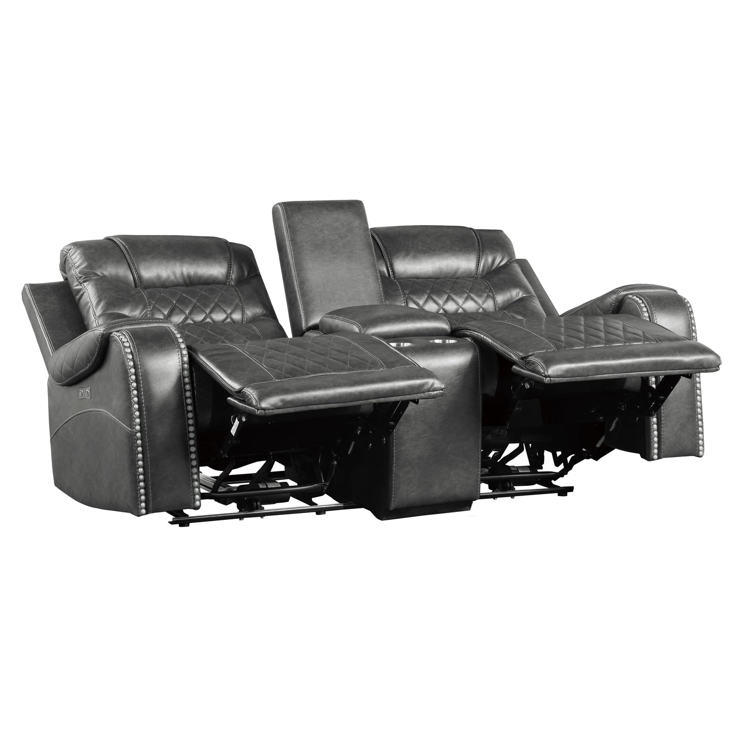 Putnam Gray Power Double Reclining Loveseat - 9405GY-2PW - Bien Home Furniture & Electronics