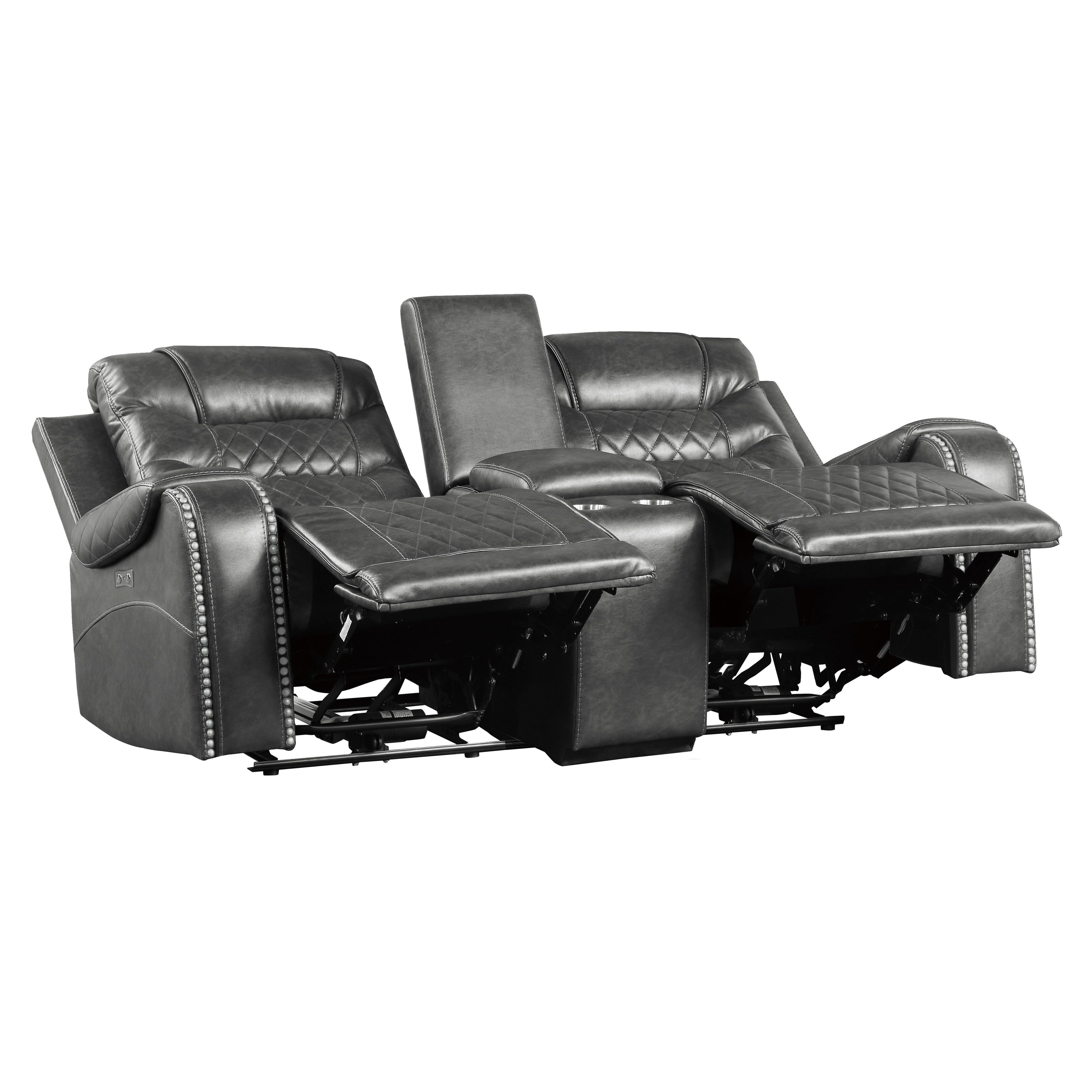 Putnam Gray Power Double Reclining Loveseat - 9405GY-2PW - Bien Home Furniture & Electronics