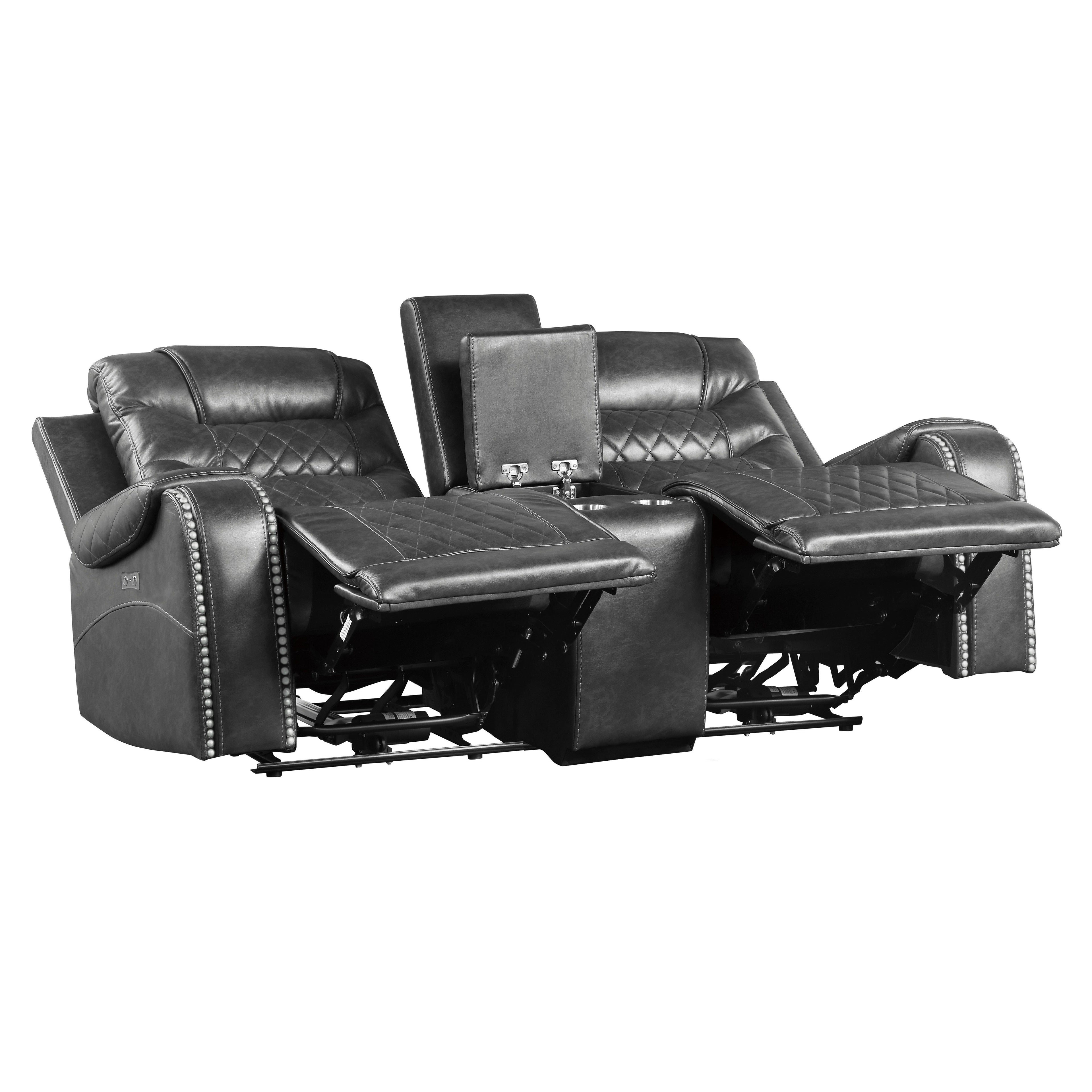 Putnam Gray Power Double Reclining Loveseat - 9405GY-2PW - Bien Home Furniture & Electronics