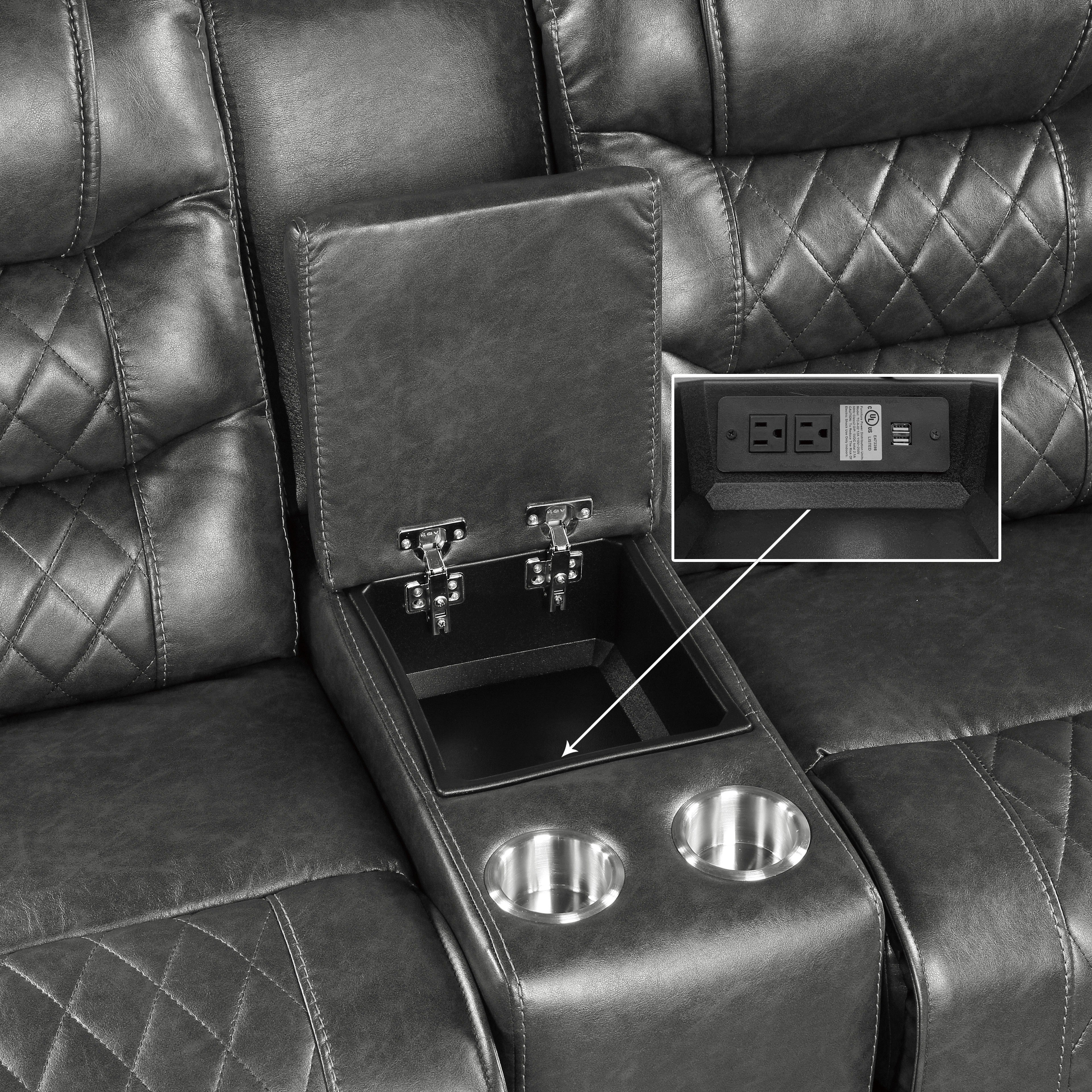 Putnam Gray Power Double Reclining Loveseat - 9405GY-2PW - Bien Home Furniture & Electronics