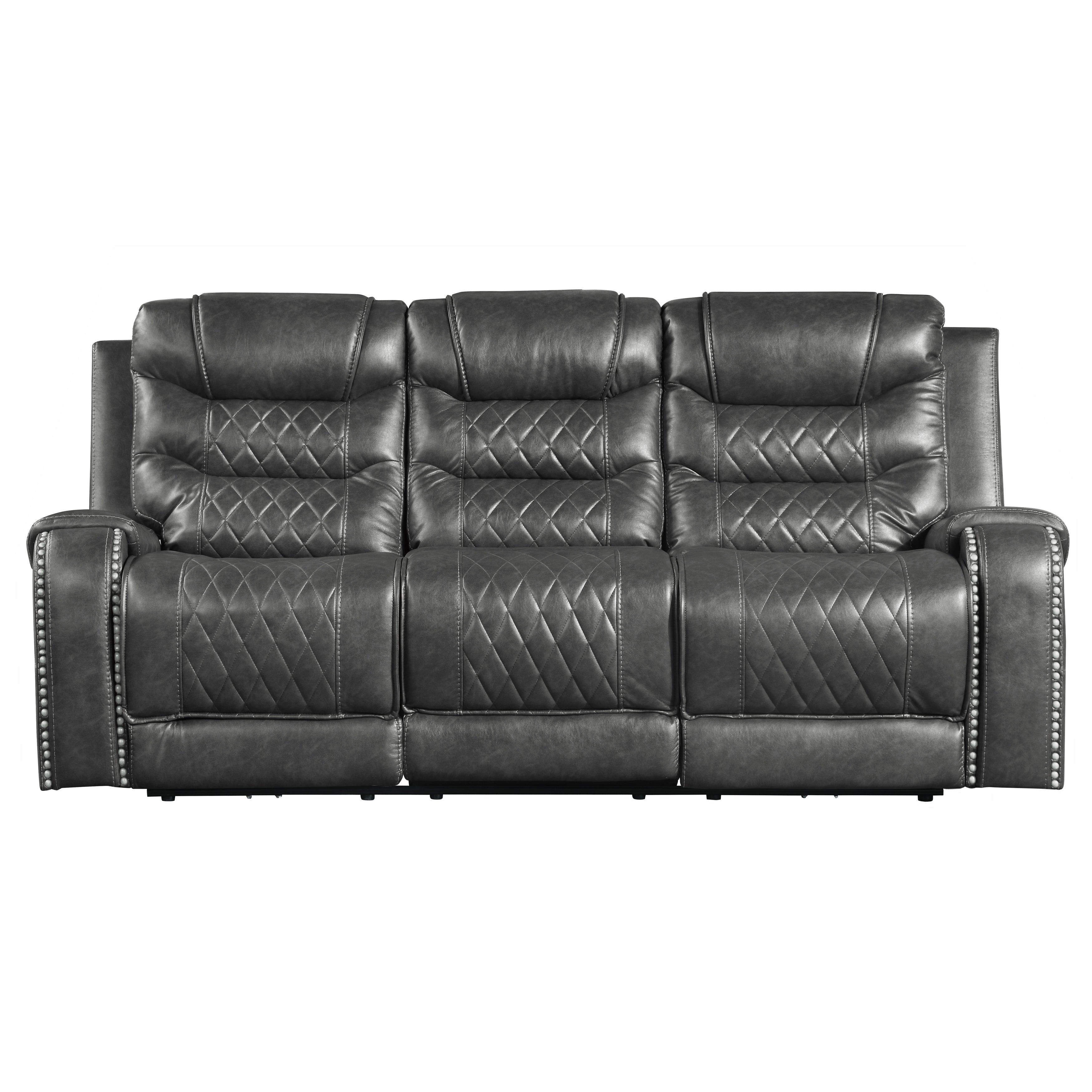 Putnam Gray Power Double Reclining Sofa - 9405GY-3PW - Bien Home Furniture & Electronics
