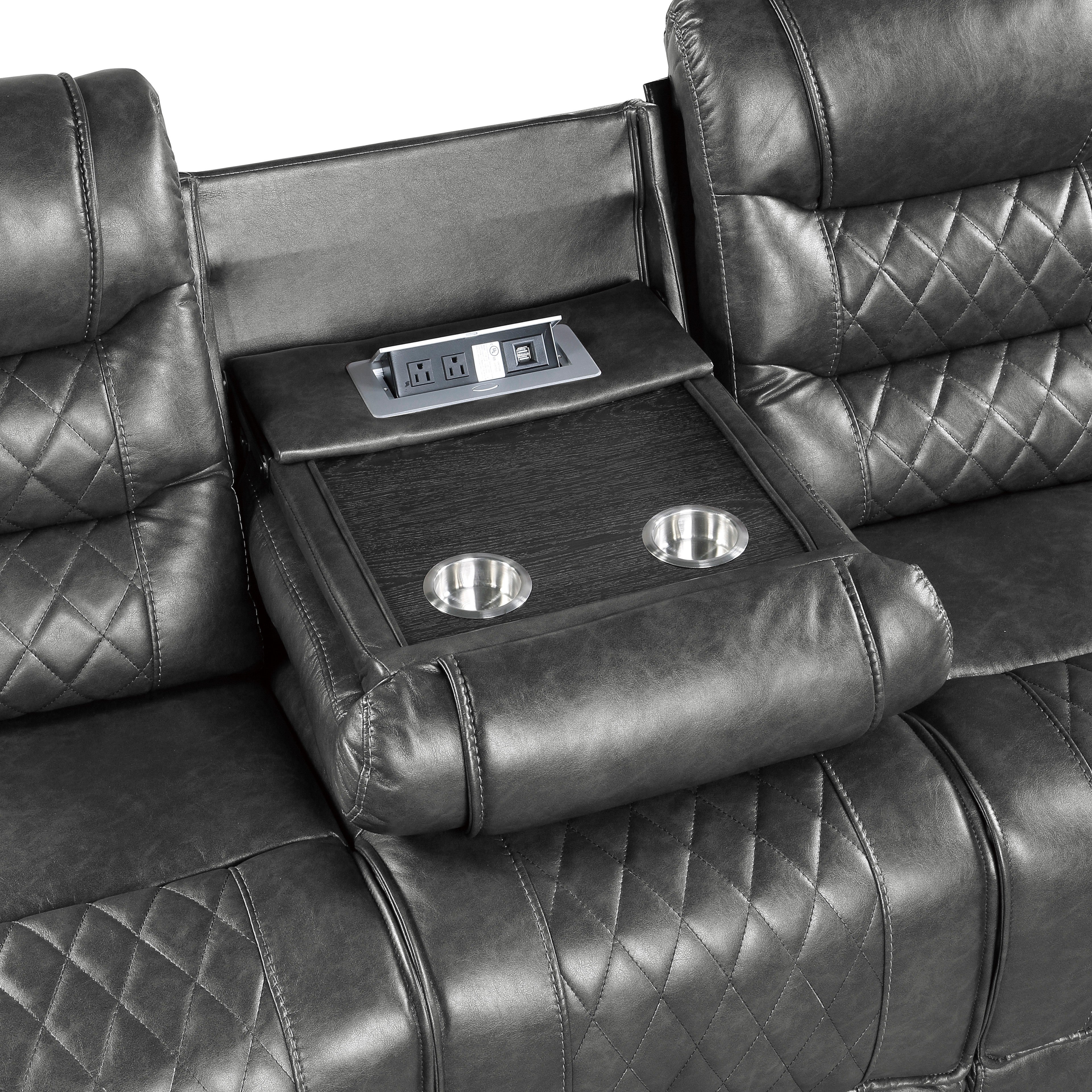 Putnam Gray Power Double Reclining Sofa - 9405GY-3PW - Bien Home Furniture & Electronics