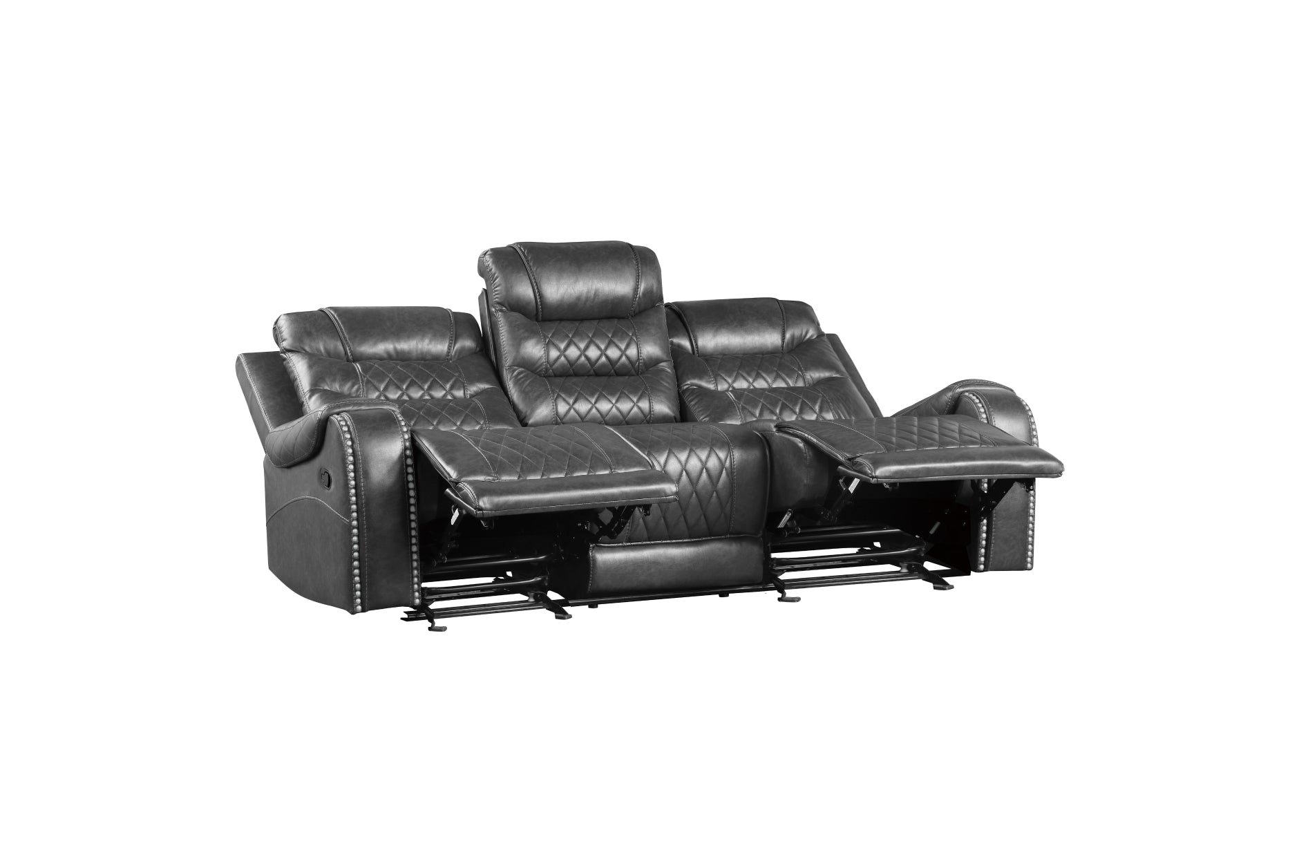 Putnam Gray Reclining Living Room Set - SET | 9405GY-1 | 9405GY-2 | 9405GY-3 - Bien Home Furniture & Electronics