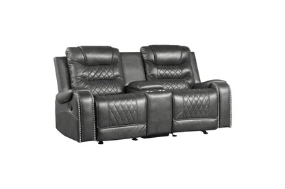 Putnam Gray Reclining Living Room Set - SET | 9405GY-1 | 9405GY-2 | 9405GY-3 - Bien Home Furniture &amp; Electronics