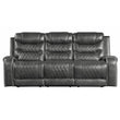 Putnam Gray Reclining Sofa With Drop Down Table - 9405GY-3 - Bien Home Furniture & Electronics